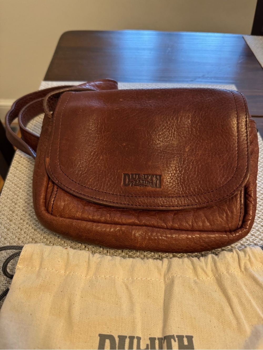 Duluth Trading Brown Leather Crossbody Bag